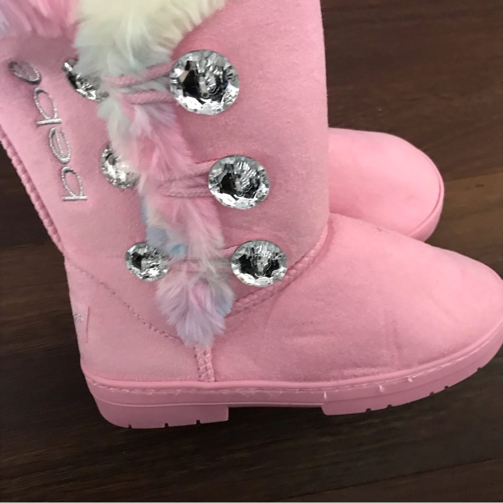Bebe Girl's Fur Lined Winter Boot with Rhinestone Details NWT - Picture 9 of 11